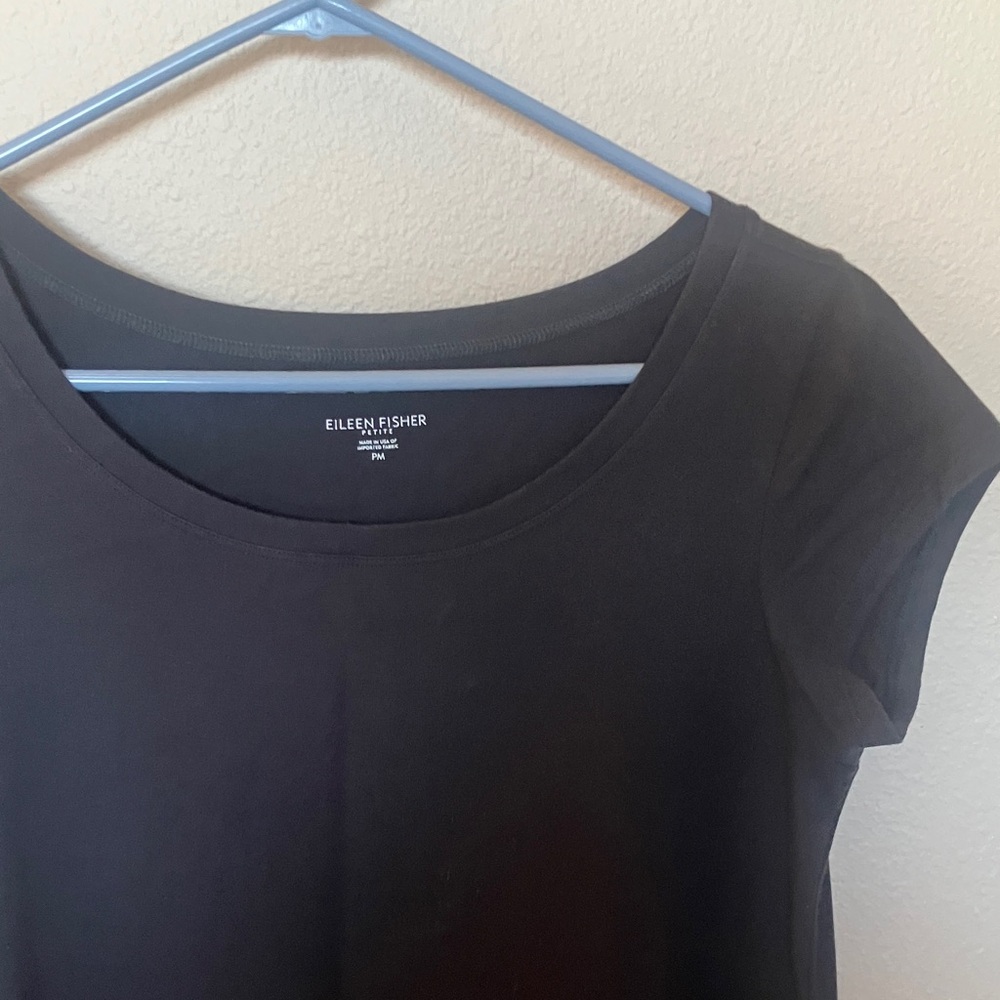Eileen Fisher Women's Classic Dark Gray Short Sleeve Dress